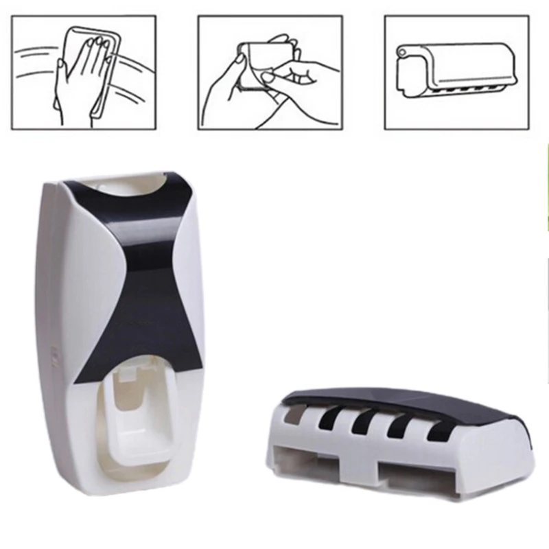 

Perforation-Free Toothbrush Holder Dust-Proof Automatic Toothpaste Squeezer Wash Set Lazy Toothpaste Squeezer Bathroom Set