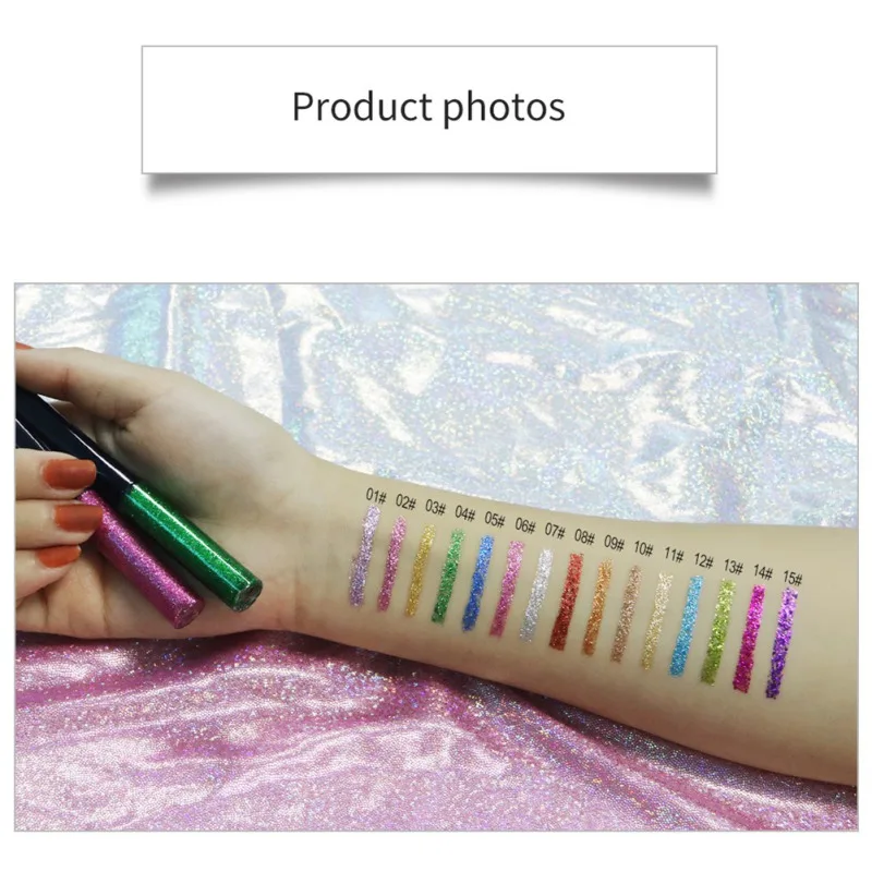 15 Colors White Gold Glitter Liquid Eyeliner Waterproof Eyeshadow Luminous Beauty Eye Liner Makeup - | Красота и здоровье