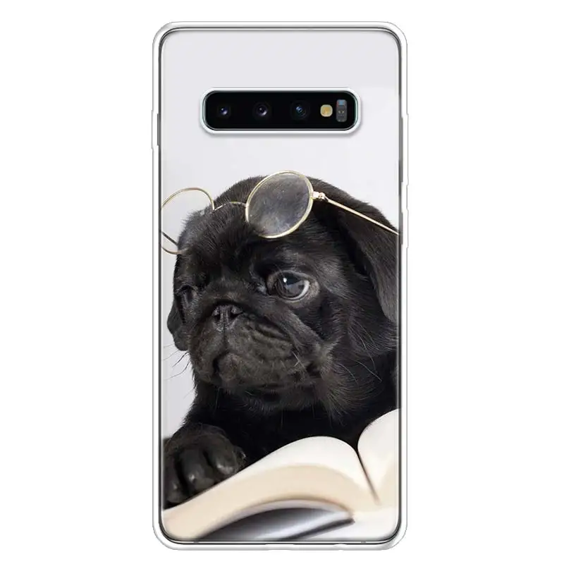 TW113-6 Изображением симпатичного мопса или крышка чехол для телефона для samsung Galaxy S10+ Note 10 9 8 S9 S8 J4 J6 J8 плюс S7 S6 корпус под плетенную сумку - Цвет: TW113-6