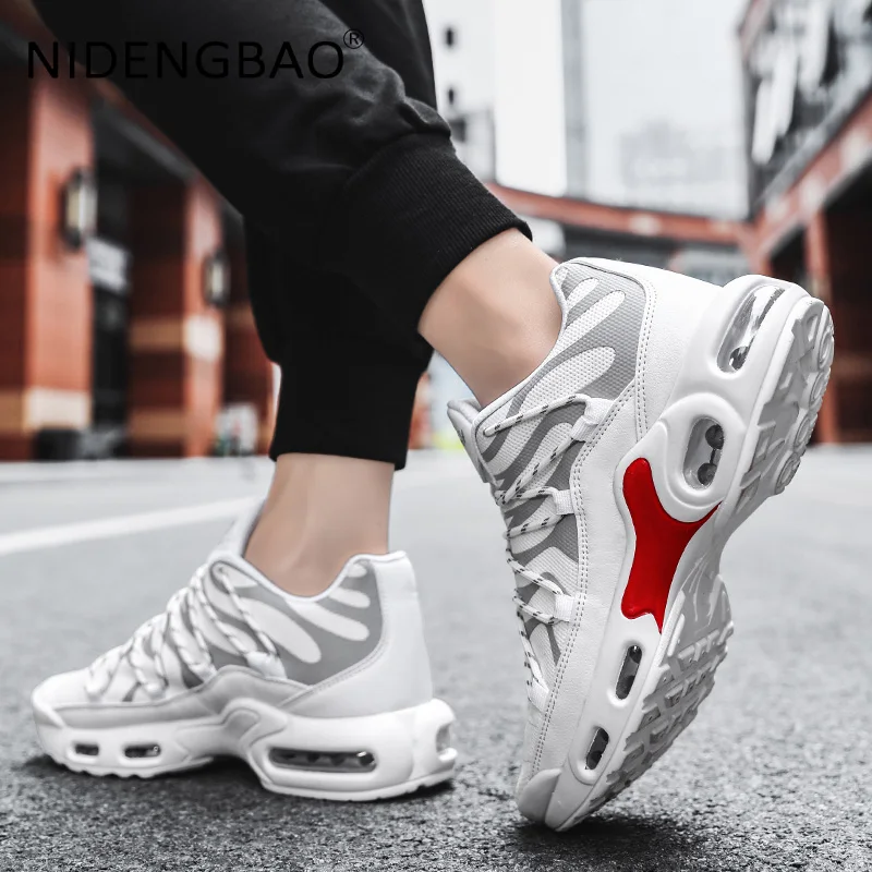 Air Cushion Running Shoes Men's Sneakers Breathable Damping Marathon Sports Shoes Gym Athletic Trainers Heighten Casual Footwear