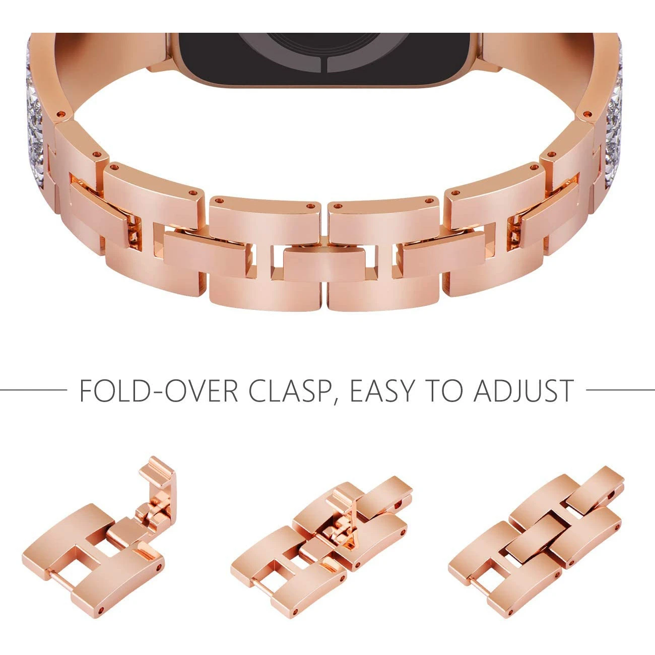 Stainless steel diamond Watchband for apple watch 6 band 44mm 40mm iwatch 42 38mm series 5 4 3 2 accessories Bracelet strap Belt