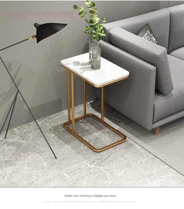 

Nordic marble small coffee table mesa de centro simple modern living room iron sofa side creative bedside table mini table