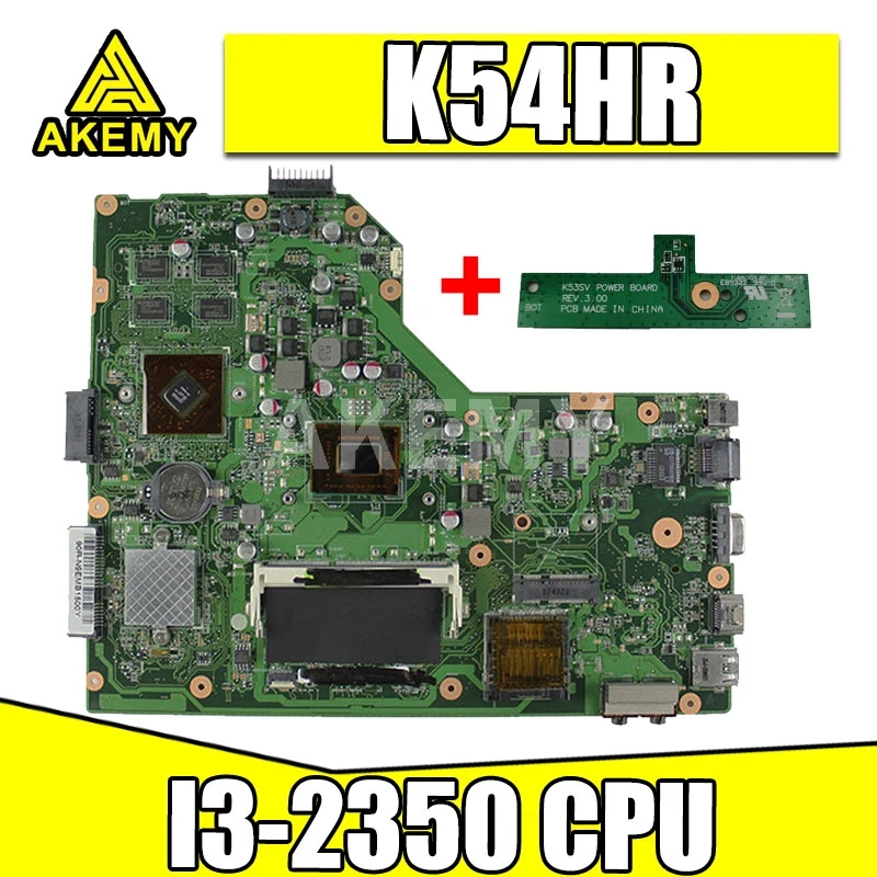 

K54HR I3-2350 cpu onboard Laptop motherboard for X54H X54HR with REV 3.0 HD 74700 tested well& Motherboard S-6