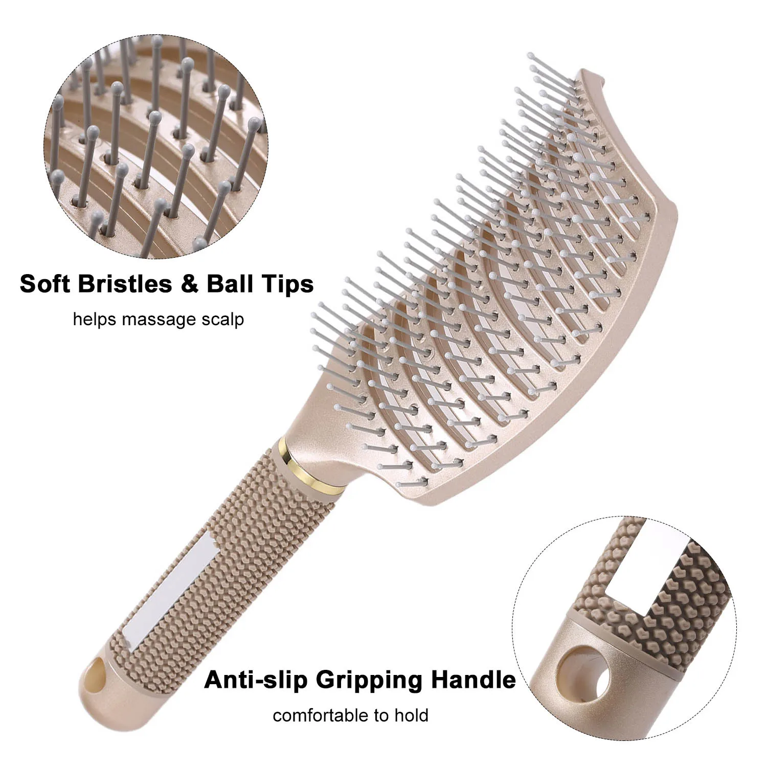New Hairbrush Curved Vent Brush for Blow Drying Styling Detangling Hair Wave Row Short Thick Tangles Curly | Красота и здоровье