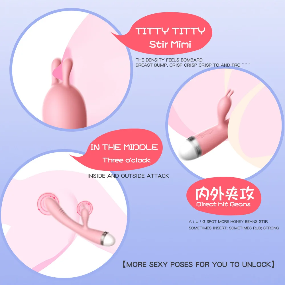 Мощный фаллоимитатор вибратор G Spot Rabbit Vibrator Стимуляция клитора вагинальный киска