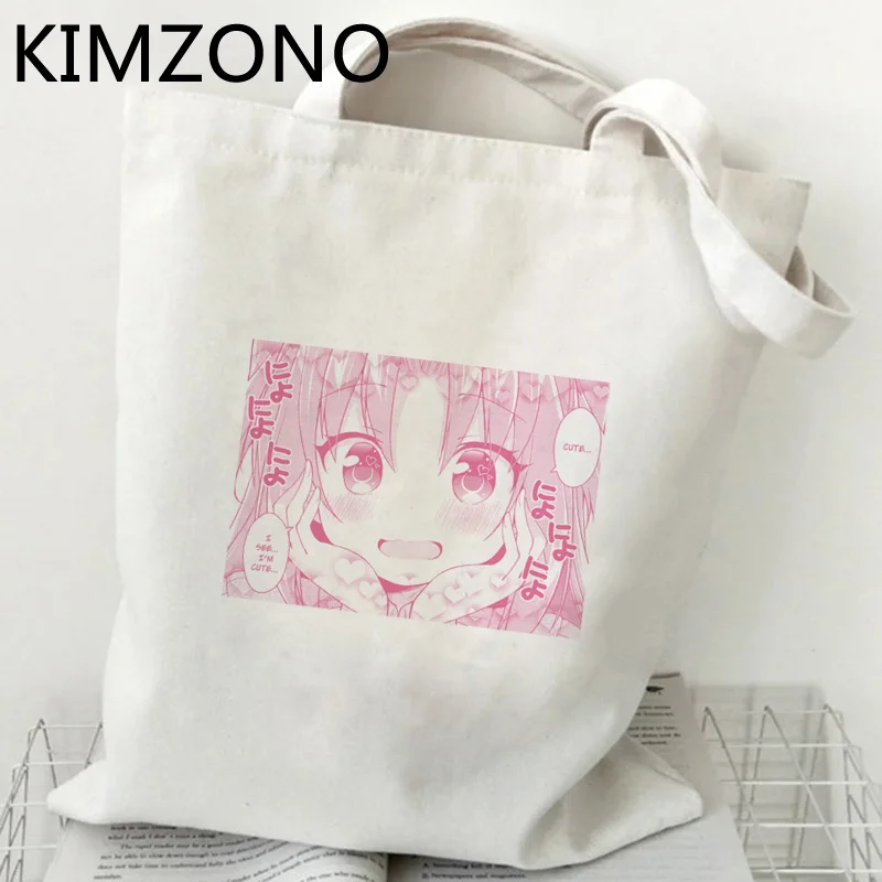 

Harajuku Anime shopping bag tote grocery reusable jute bag bag fabric bolsas ecologicas cabas