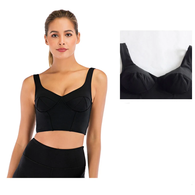 Женский спортивный жилет из нейлона розовый черный белый 3 цвета бюстгальтер для