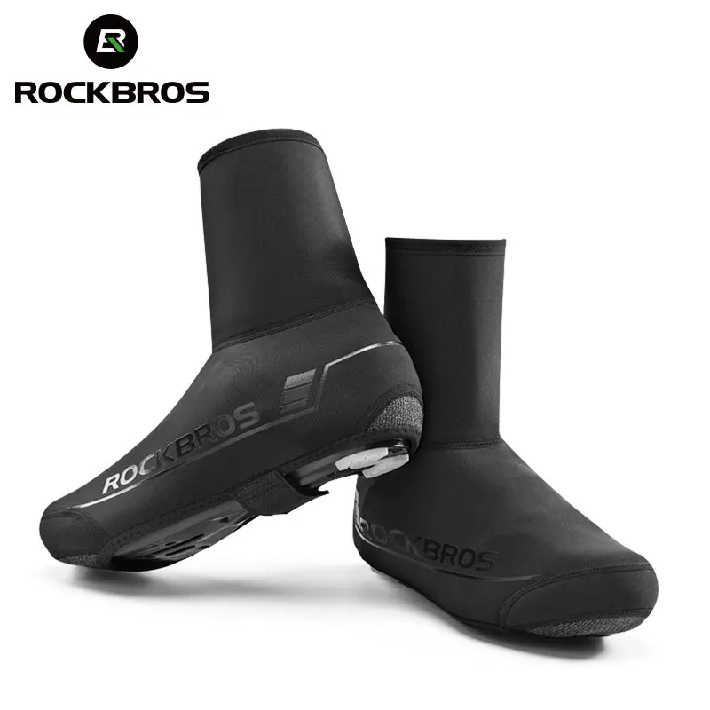 

ROCKBROS Winter Waterproof Cycling Shoe Cover Reflective Thermal Elastic Rainproof Bike Shoe Cover Cycling Overshoes Boot Covers