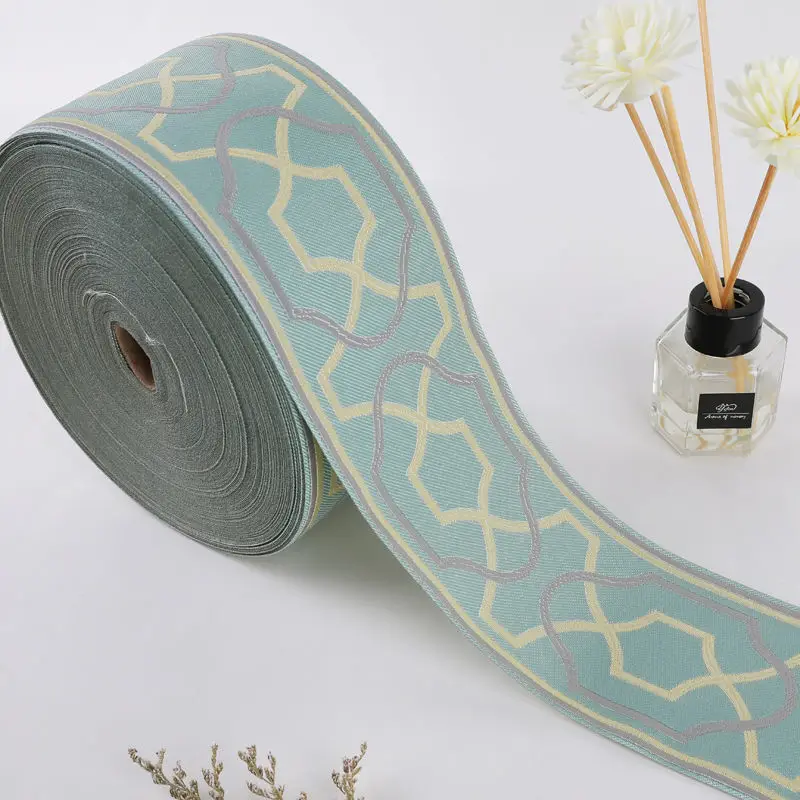 25 ярдов 9 см кружевное Тканое жаккардовое украшение с вышивкой для дивана одежды