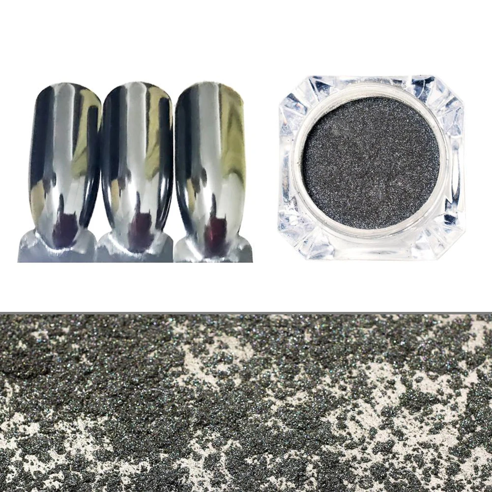 Summer New Arrivials 0.5g/Bottle Black Mirror Dazzling Glitter Metal Nail Art Chrome Powder |
