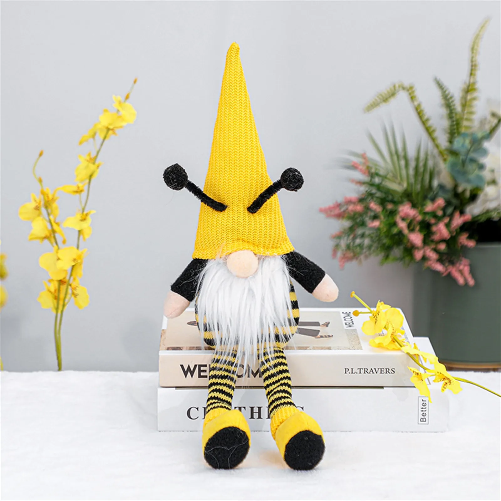 

2pcs Bumble Bee Gnomes Plush Scandinavian Tomte Nisse Swedish Bee Home Plush Swedish Spring Decorations High Quality Rompecabeza