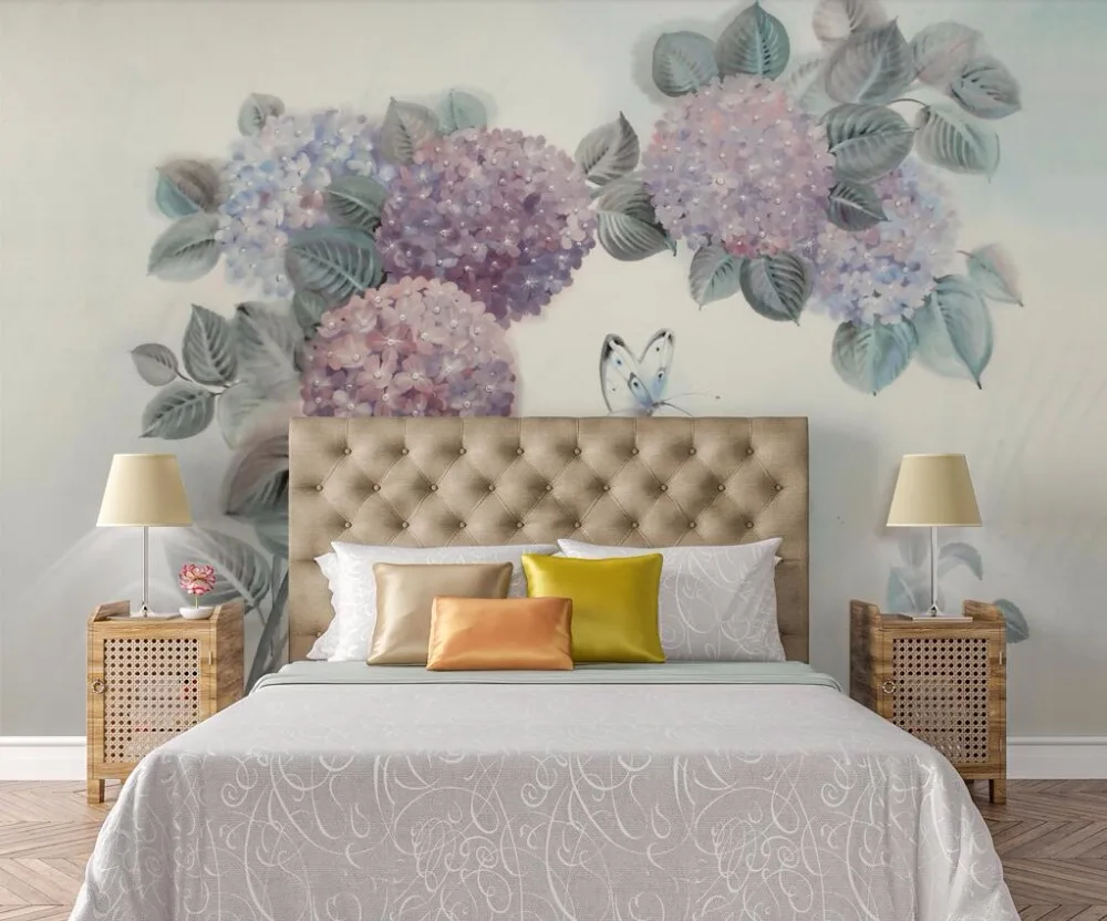 Изготовленные на заказ обои CJSIR китайская кисть ручная роспись цветы и птицы