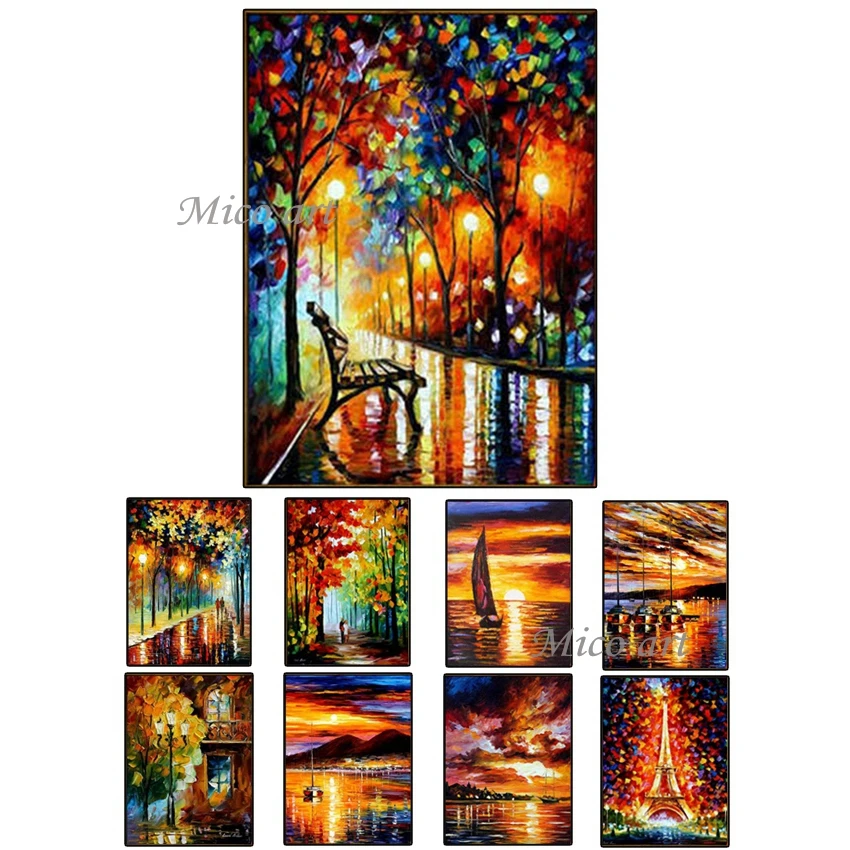 

Autumn landscape hand drawn oil painting living room wall home decoration abstract painting canvas