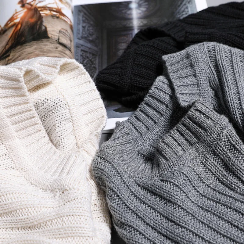

2021 men's fashion designer luxury high-quality hand-woven stripes new slim sweater solid color pullover