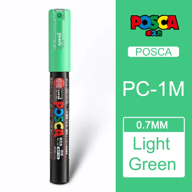 light green 1 шт. Uni Posca Краска Маркер Mitsubishi постер цвет маркировки ручка Экстра тонкой точки PC-1M - Цвет: light green