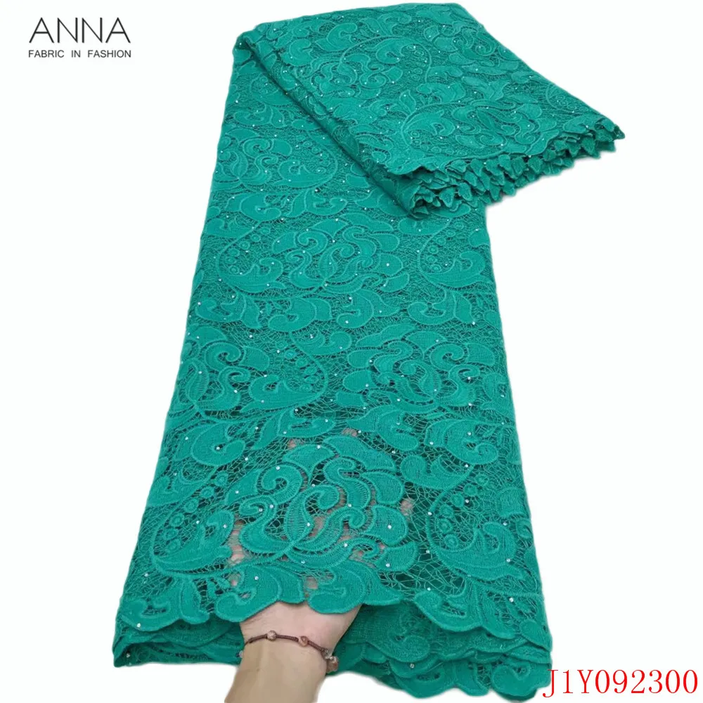 Анна Зеленый Африканский шнур кружева Водорастворимая Ткань 2020 Высокое качество