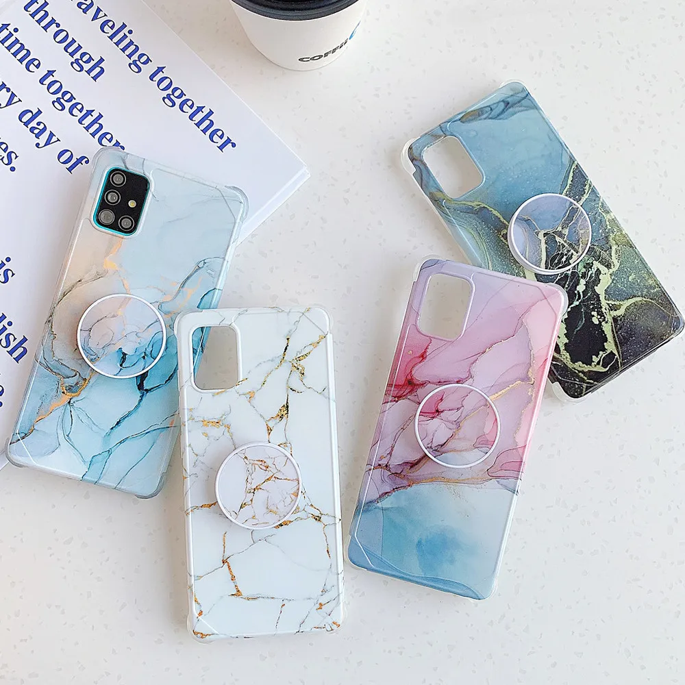 Мраморный телефонный чехол для Samsung Galaxy S20 FE Note 20 Ultra A51 A71 S10 Plus A10 A20 A30S с кольцом