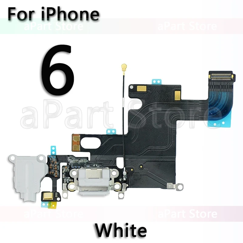 OEM USB порт зарядное устройство док-станция зарядный гибкий кабель для iPhone 5S, SE 5 6 6s плюс док-разъем с микрофоном Flex - Цвет: For iPhone 6 White