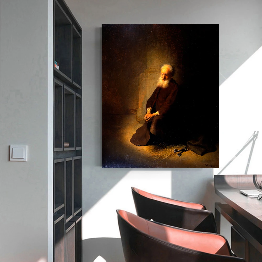 Citon Canvas Rembrandt St. Петр в темнице (апостол Питер на коленях) Artwork картина маслом