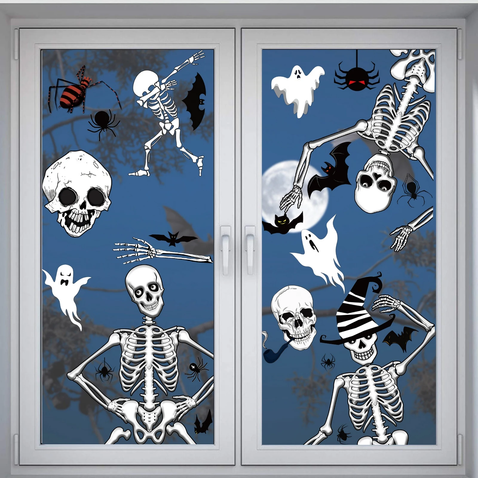 

Wall Sticker Paste Static Mirror Glass Window Stickers Pumkin Spider for Halloween Decoration Home Shop Stickers Scrapbooking