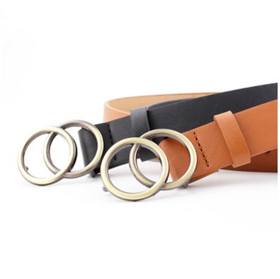 2019 Роскошный Модный корейский ремень с круглой пряжкой Женский Повседневный