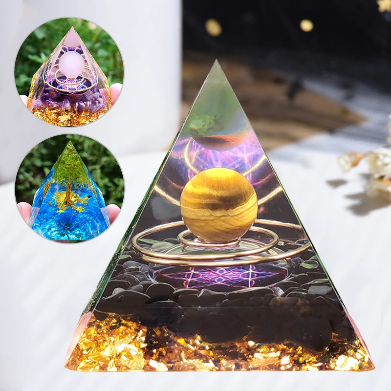 Оргонит Пирамида аметист перидот Исцеление Кристалл преобразователь энергии