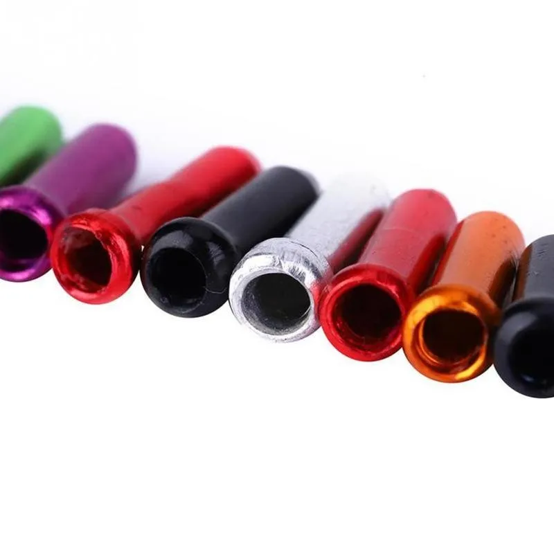 

50Pcs/Lot Aluminum Alloy Bicycle Cable End Caps MTB Brake Wire End Shift For Brake Derailleur Cap Cable Cable Fits Cap Bike J9P1