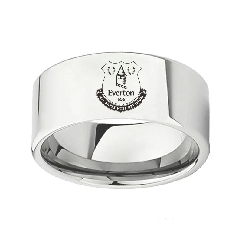 Кольцо с логотипом Everton F. C титановая сталь 10 мм подарок вентилятора|Кольца| |