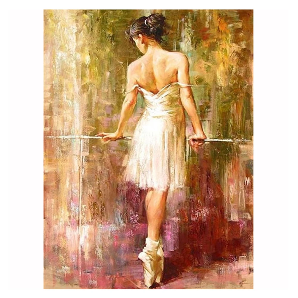 Алмазная 5D картина сделай сам балетка девочка из смолы круглая вышивка крестиком