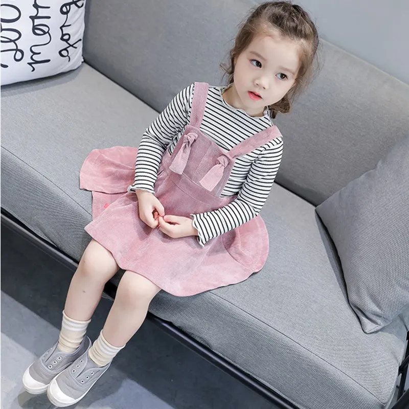 Новинка футболка для маленьких девочек Милая с длинными рукавами и принтом