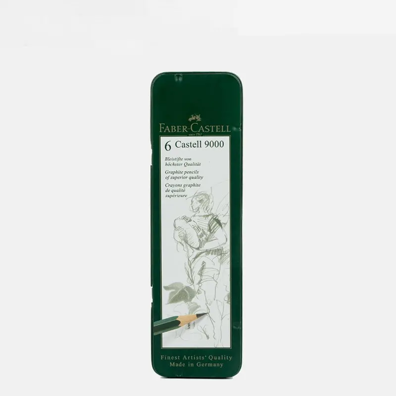 

Faber Castell 6 Castell 9000 графитовый карандаш для рисования и эскизов Оловянная коробка 6 шт. Германия HB/B/2B/4B/6B/8B