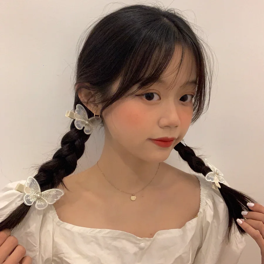 

Three-dimensional butterfly hairpin super fairy pearl gauze hairpin girl hair accessories