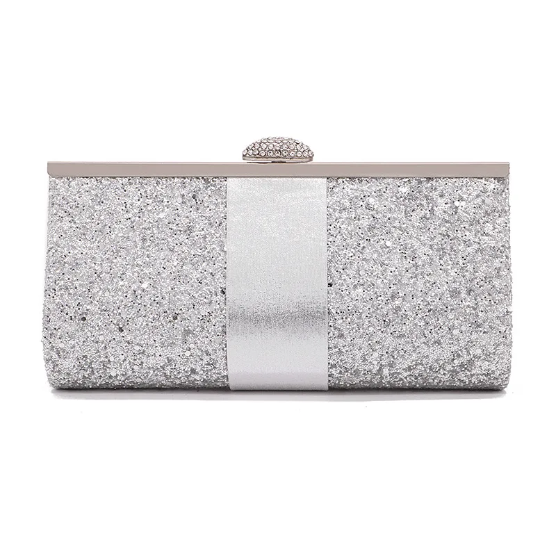 

New Women Sequins Evening Bags Bling Wedding Shoulder Bags Mini Clutch Wallets With Chain Party Dinner Purse 5 Colors