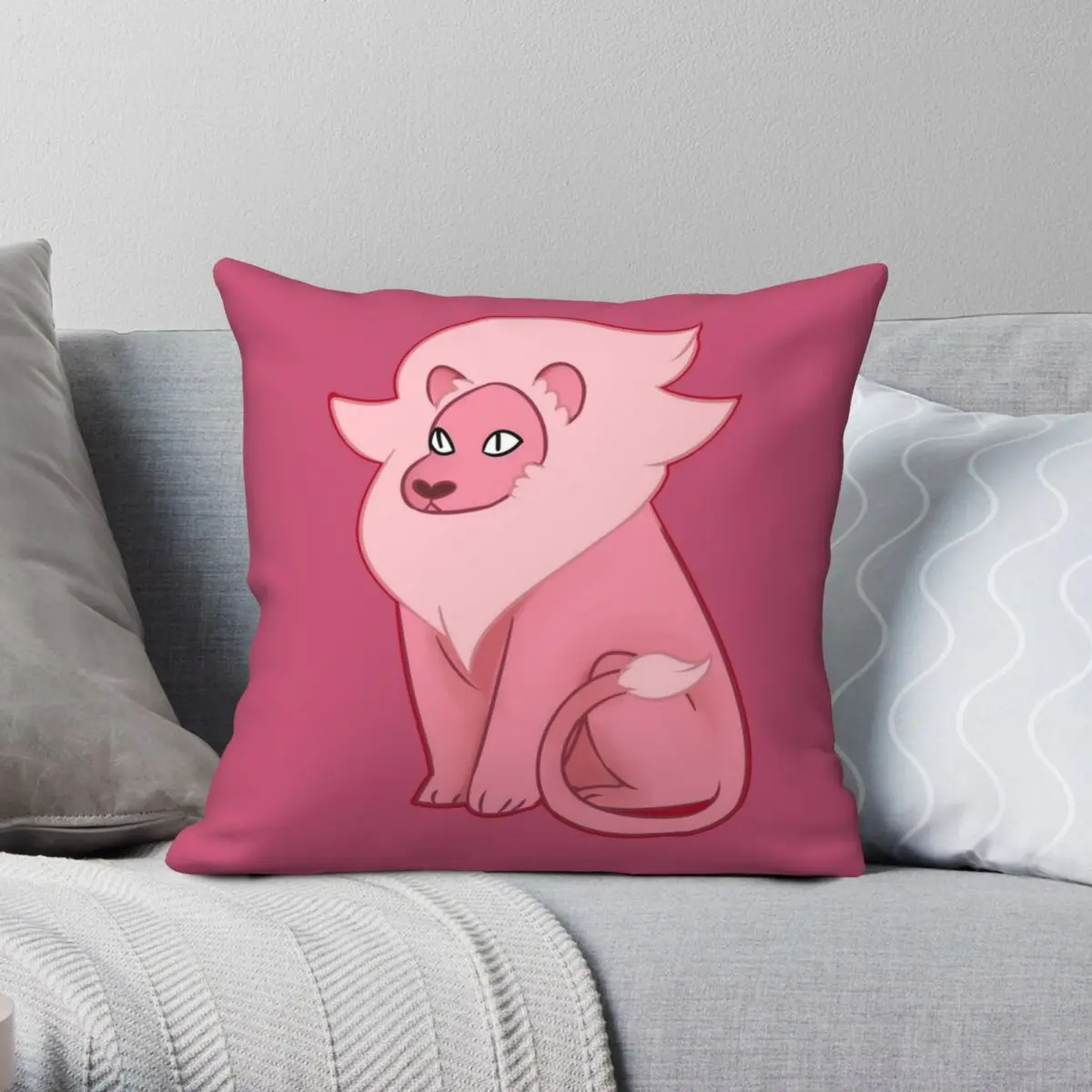 

Чехол для подушки с изображением Льва квадратной формы из полиэстера и льна