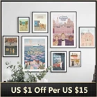 Набор WES ANDERSON! 7 фильмов! Картина на холсте, Настенный декор, Ретро плакат и принты, абстрактная Настенная картина, украшение для дома
