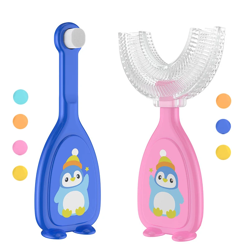 

Симпатичная Силиконовая зубная щетка для детей, чистка зубов, уход за ребенком, Мягкая зубная щетка 360 градусов для детей