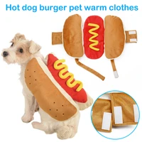 pet dress up costume hot dog shaped dachshund sausage adjustable clothes funny warmer for puppy dog cat dress up supplies bef