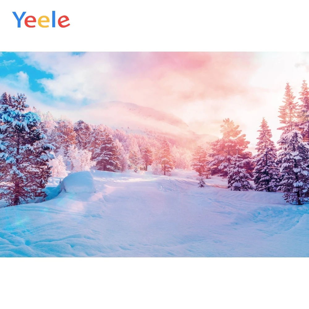 Yeele зимний фон для фотосъемки снег сосна лес Sunrise Ins Фотофон персонализированные