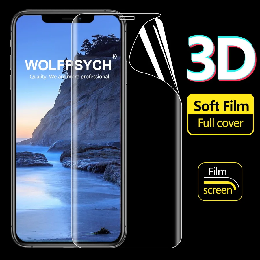 Мягкая защитная пленка на весь экран для iPhone 6 6s 7 8 Plus 11 Pro Max Гидрогелевая X Xs Xr TPU