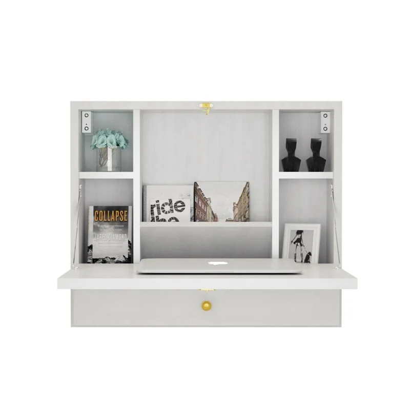 Настенный складной столик для ноутбука отсек хранения с выдвижным ящиком