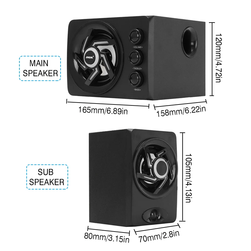 

3D Stereo Mini Computer Speakers Subwoofer 3.5mm AUX Loundspeaker For PC Laptop Notebook Surpport TF Card/ U Disk