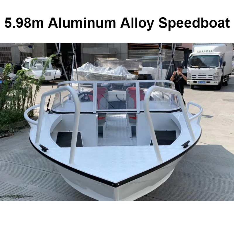 Белая скоростная лодка из алюминиевого сплава рыболовное судно штурмовая водный