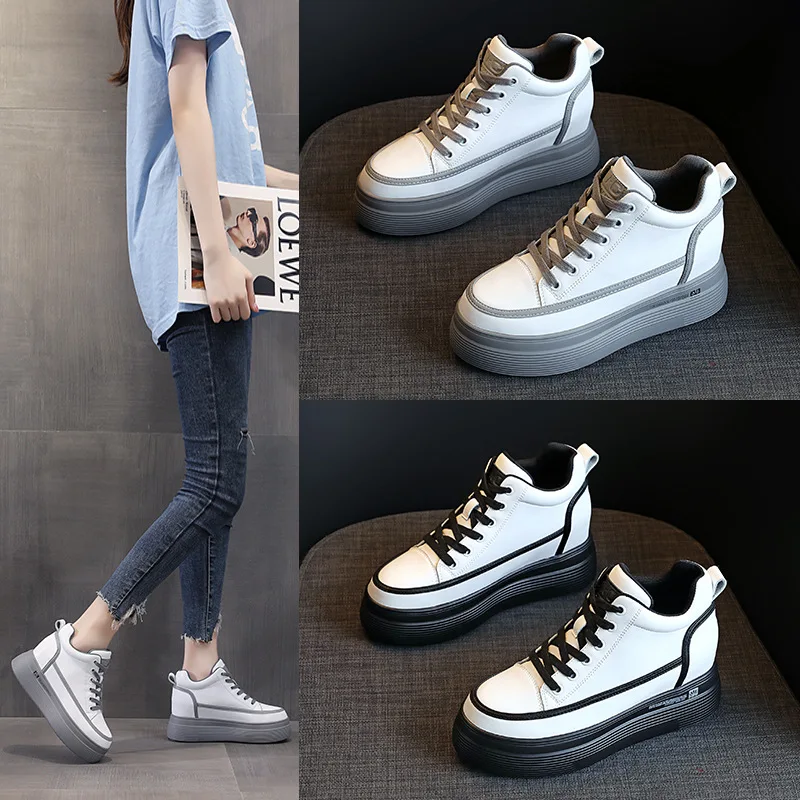 

Женская обувь, Новинка осени 2021, модные повседневные спортивные туфли, дышащие и удобные туфли на высоком каблуке и платформе, увеличивающи...