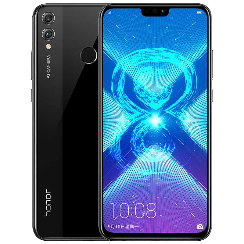 HONOR 8X, мобильный телефон, 6,5 дюймов, 4 ГБ, 64 ГБ, Kirin 710, четыре ядра, Android 8,0, 3750 мАч, разблокировка отпечатков пальцев - Цвет: Black