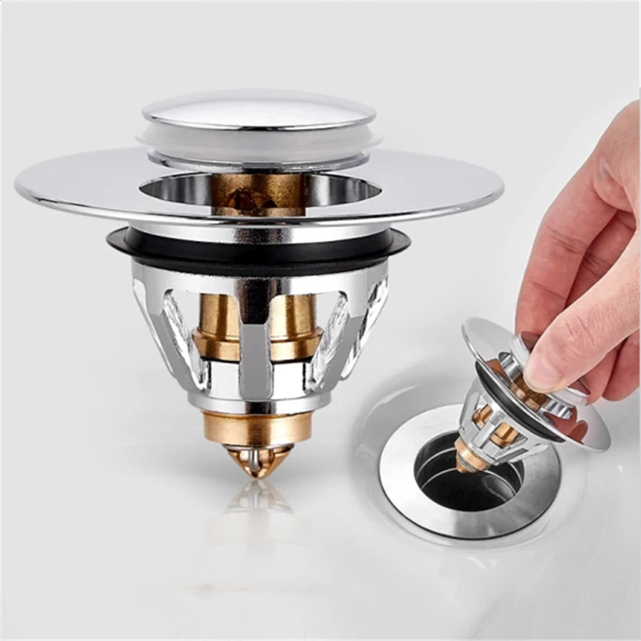 

UniversalStainless Steel Wash BasinDrain Filter Hair Catcher Bath Pop-up Stopper Filter Shower Sink Strainer Plug Kitchen Tools
