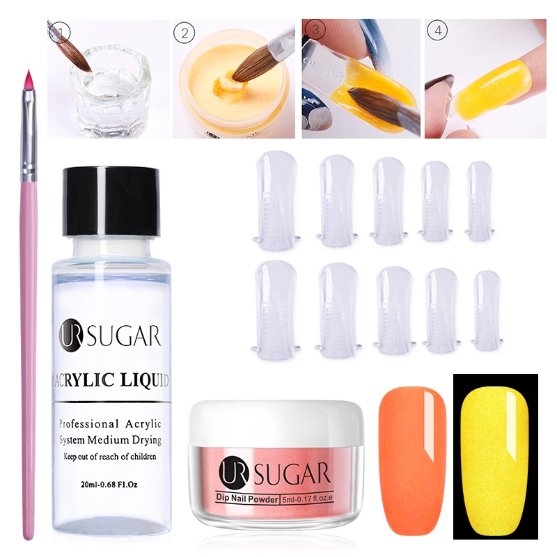 Extension Set 12 UR SUGAR, 5 мл, светящийся набор порошка для ногтей, для вырезания, удлинение французских ногтей, полимерный порошок, градиент, растут в темноте, украшение - Цвет: Extension Set 12