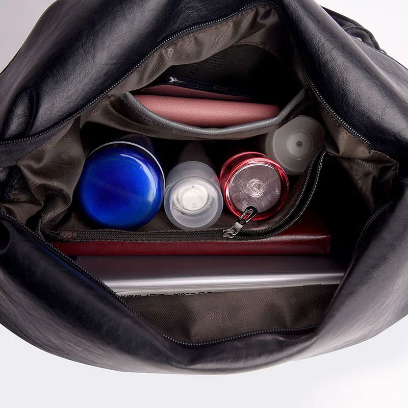 

Brand ladies leather handbag ladies pure color PU handbag large capacity simple shoulder bag brand designer travel messenger bag