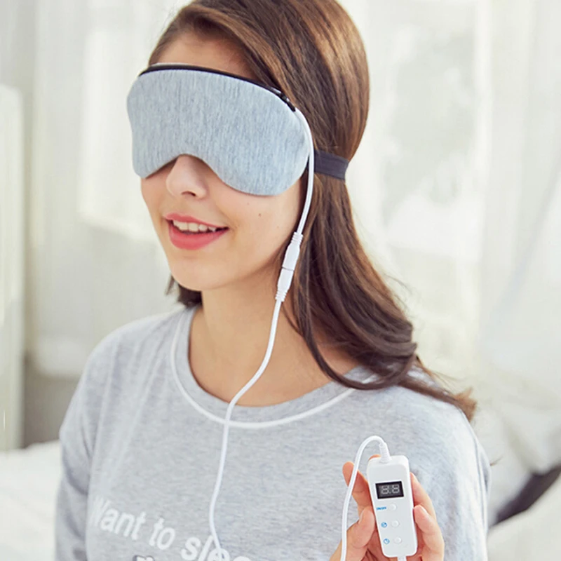 Глазная маска для сна с физиотерапией, подогревом и запахом лаванды, согревающая очки с паром, массаж USB, снятие усталости.