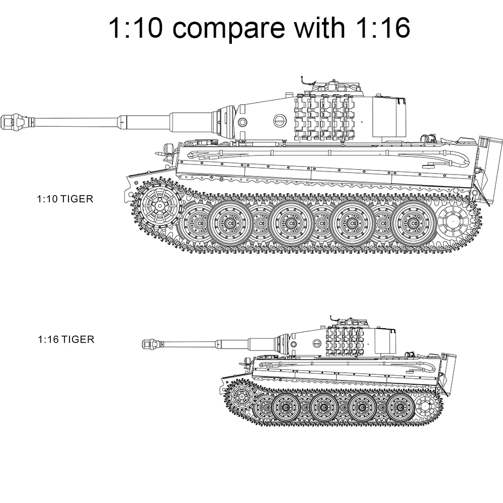 HOOBEN 1:10 RC RTR Танк TigerI позднего производства Wittmann тяжелый танк Второй мировой войны на радиоуправлении полная функция AFV, готов к запуску