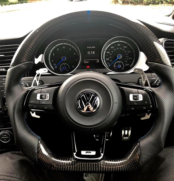 Рулевое колесо из углеродного волокна для VW Golf 7 GTI R MK7 Jetta Passat Polo Scirocco 2014 2018